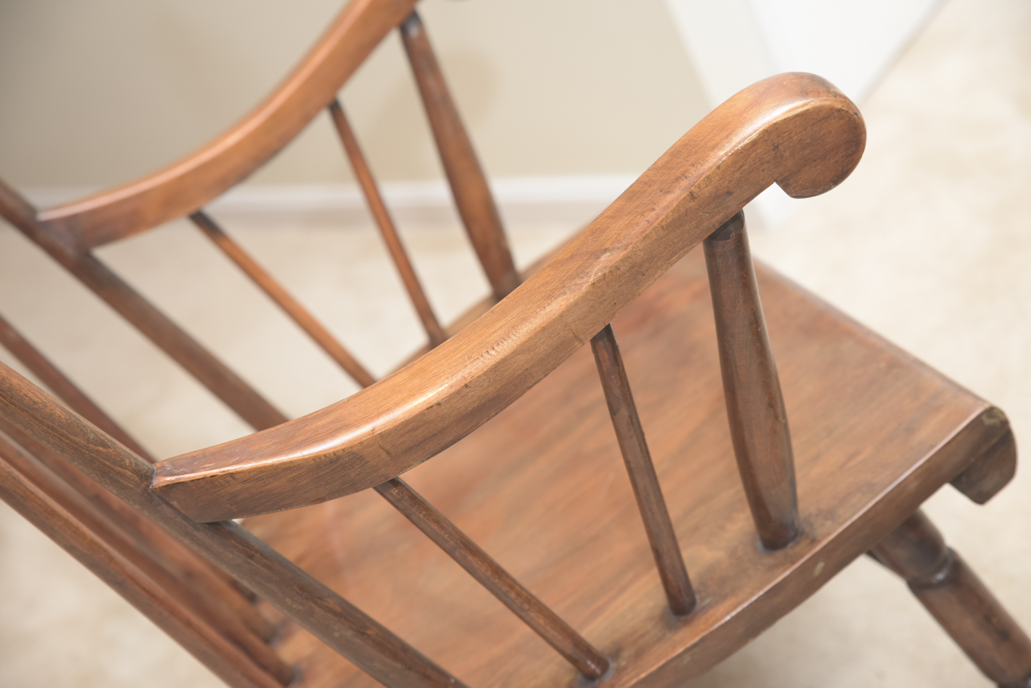 Vintage Wooden Spindle Back Rocking Chair