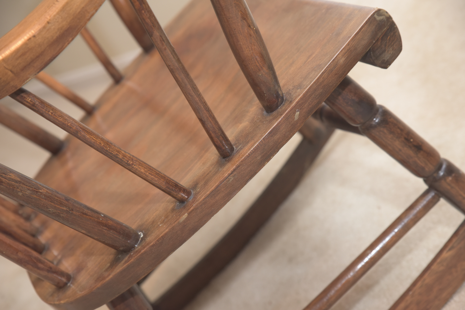 Vintage Wooden Spindle Back Rocking Chair