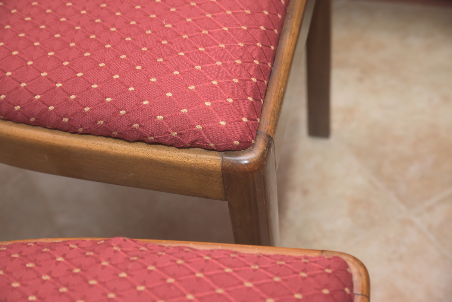 Vintage Wooden Dining Chairs with Upholstered Seats