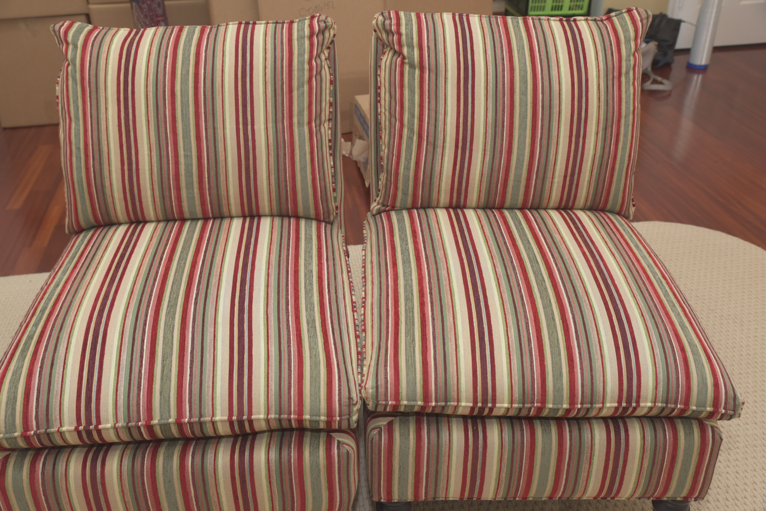 Upholstered Slipper Chairs for Storehouse by Mitchell Gold