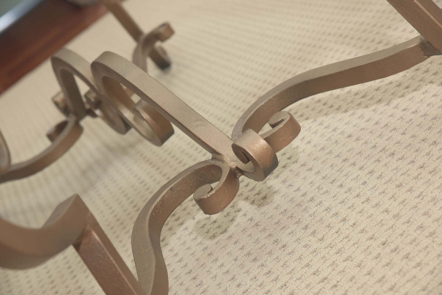 Metal Coffee Table With Beveled Glass Top