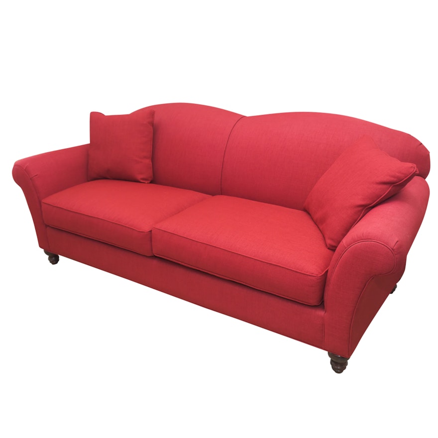 Arhaus Contemporary Red Upholstered Sofa