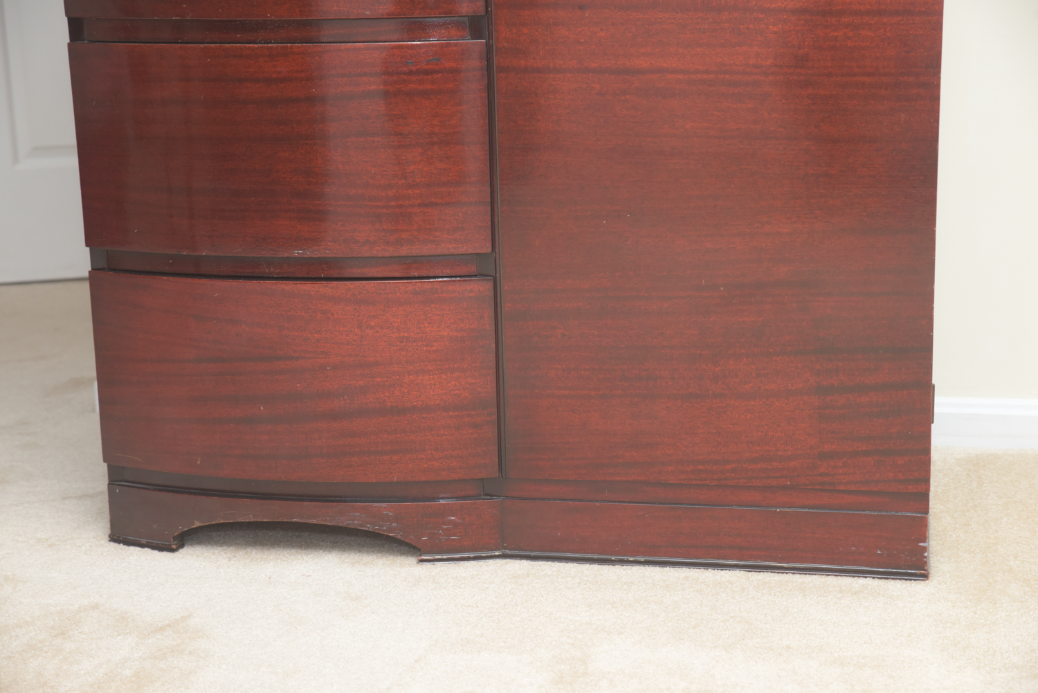 Vintage Art Deco Style Bow Front Wardrobe