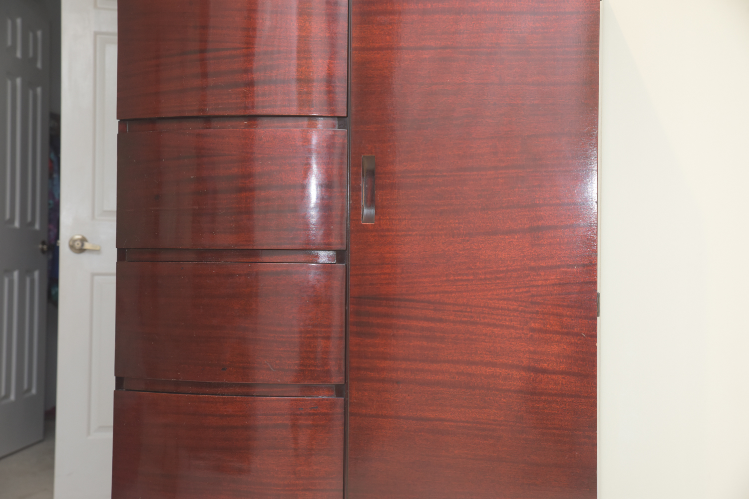 Vintage Art Deco Style Bow Front Wardrobe