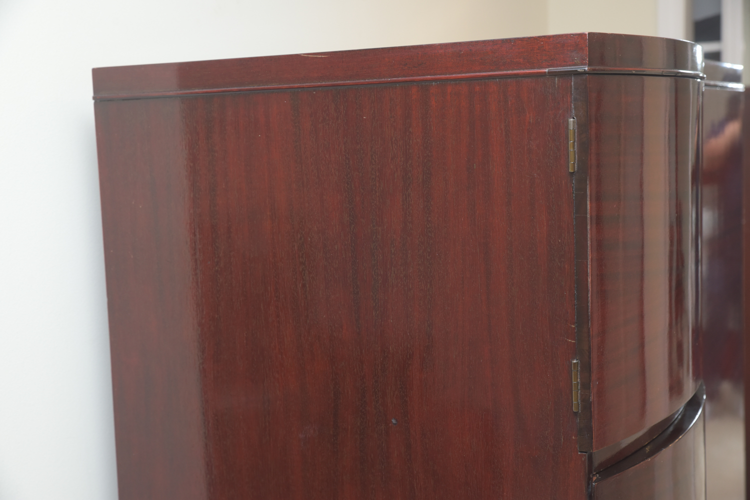 Vintage Art Deco Style Bow Front Wardrobe