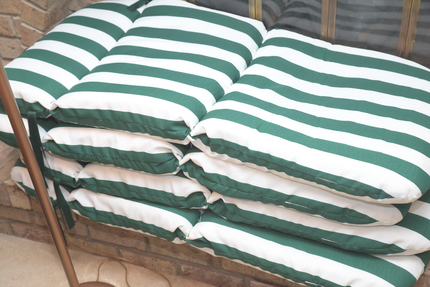 Five-Piece White Metal Patio Set with Seat Cushions