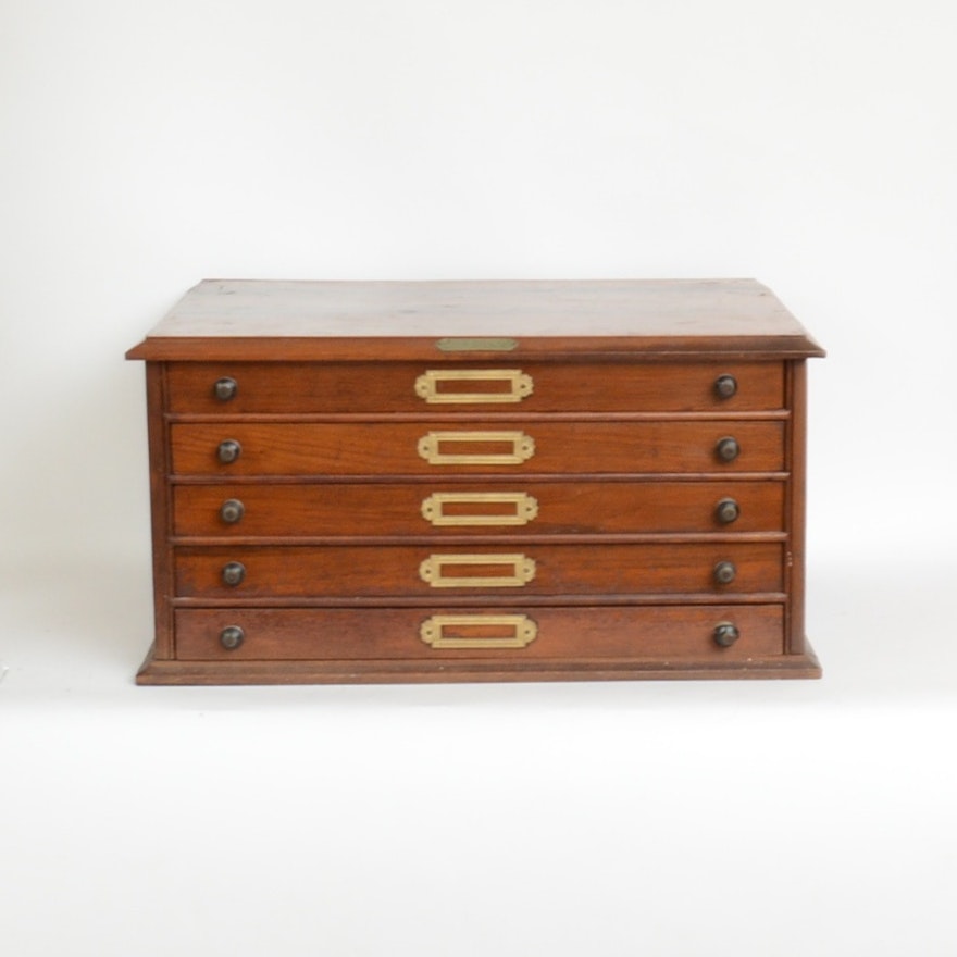 Antique Walnut Table-Top Document Chest