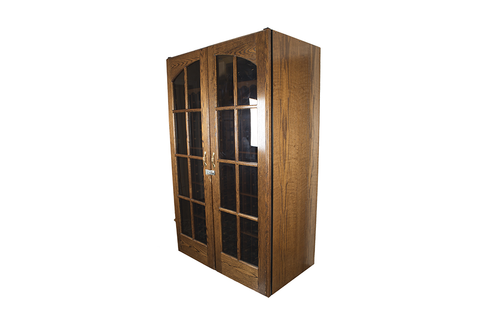 Oak Refrigerated Wine Cooler Cabinet