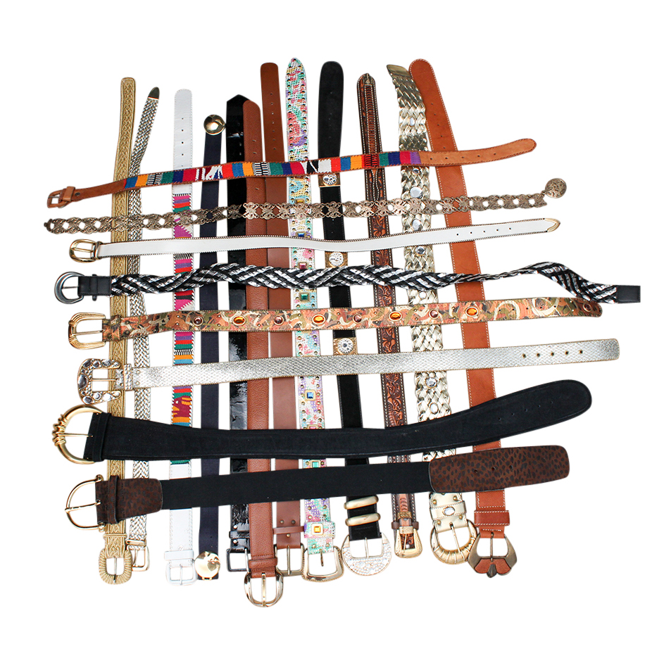 Generous Collection of Women's Vintage Belts Including Tooled Leather