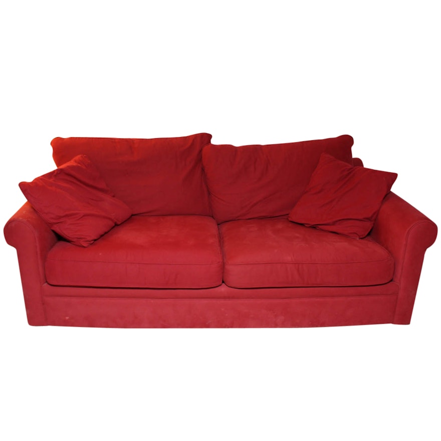 Red Upholstered Sofa