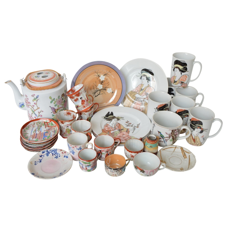 Vintage Japanese China Collection with Teapot