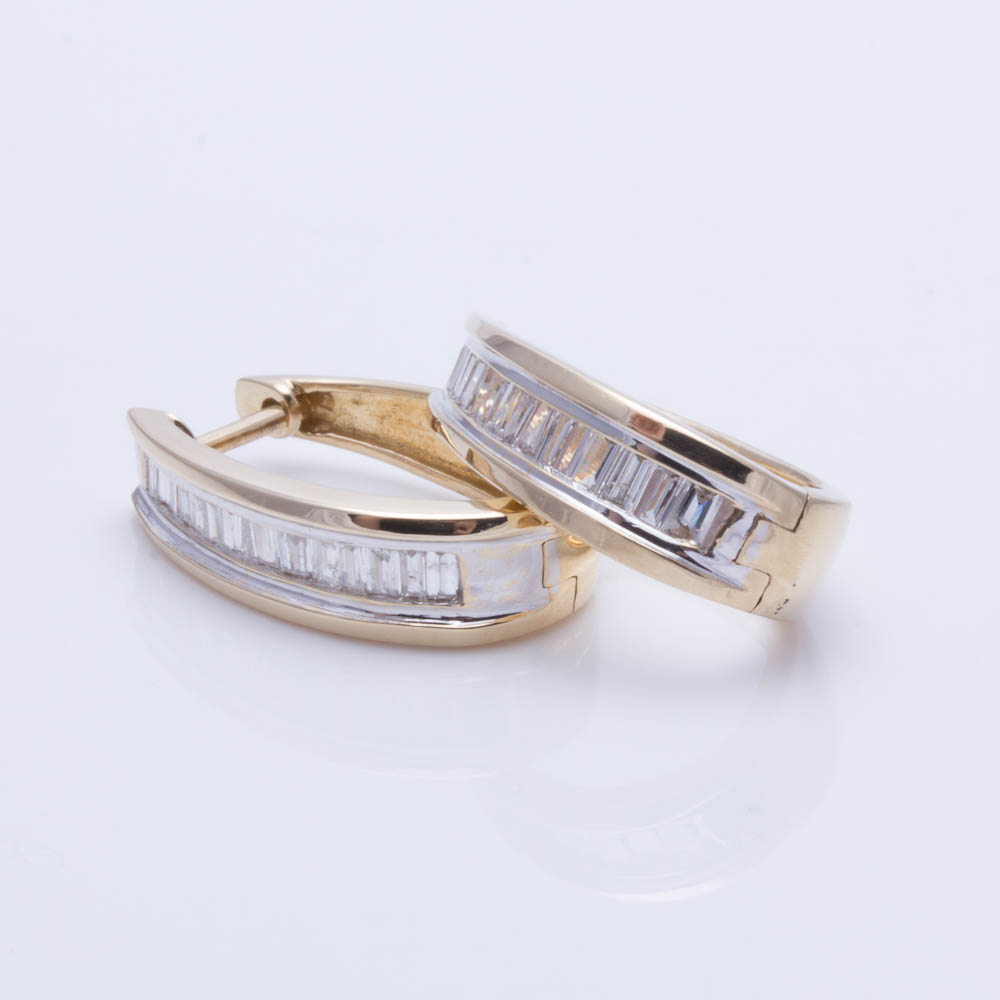 14K Yellow Gold Diamond Earrings