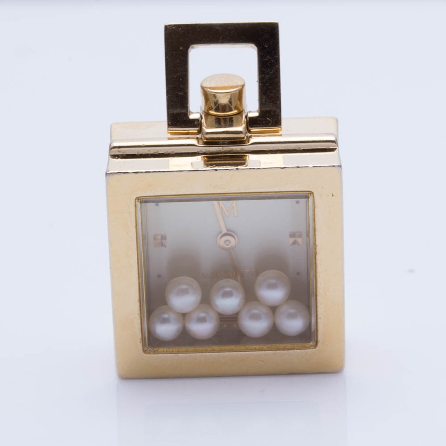 Mikimoto Gold Tone Watch Pendant