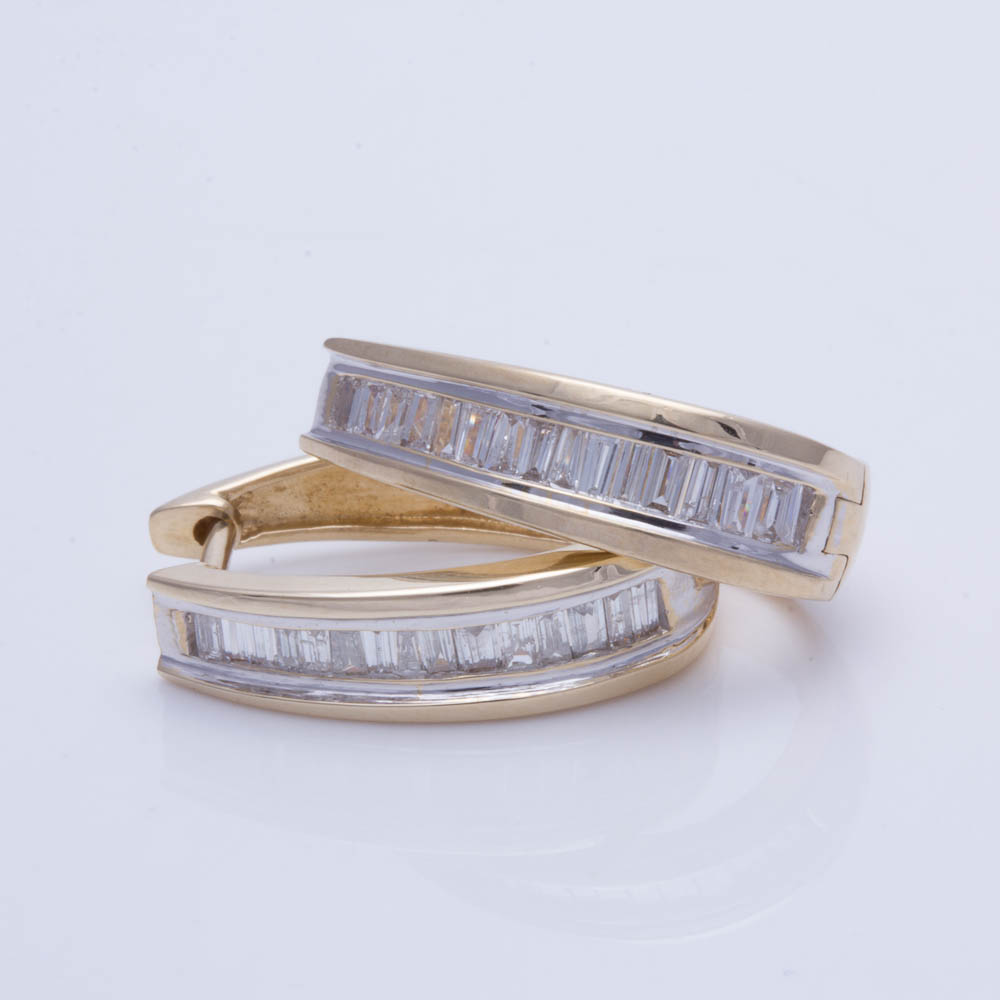 14K Yellow Gold Diamond Earrings