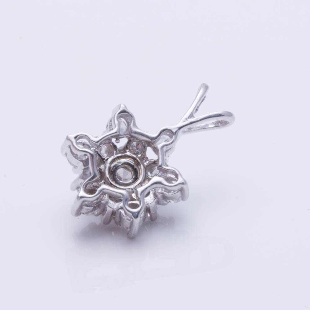 14K White Gold Diamond Pendant