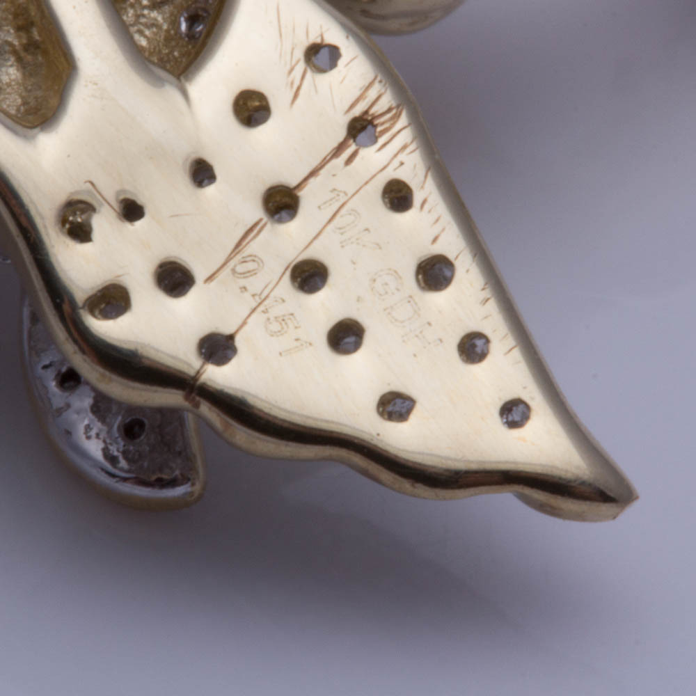 10K Yellow Gold Diamond Angel Pendant