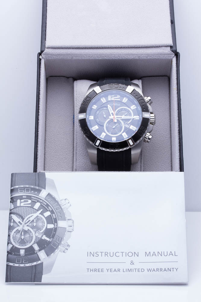 Schweiss Swiss Stainless Steel Silicone Band Watch