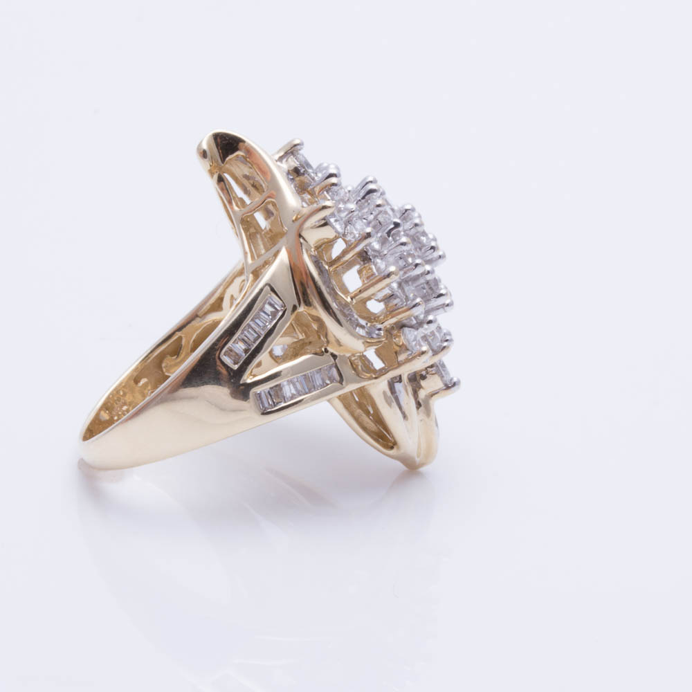 14K Yellow Gold 3.15 CTW Diamond Ring