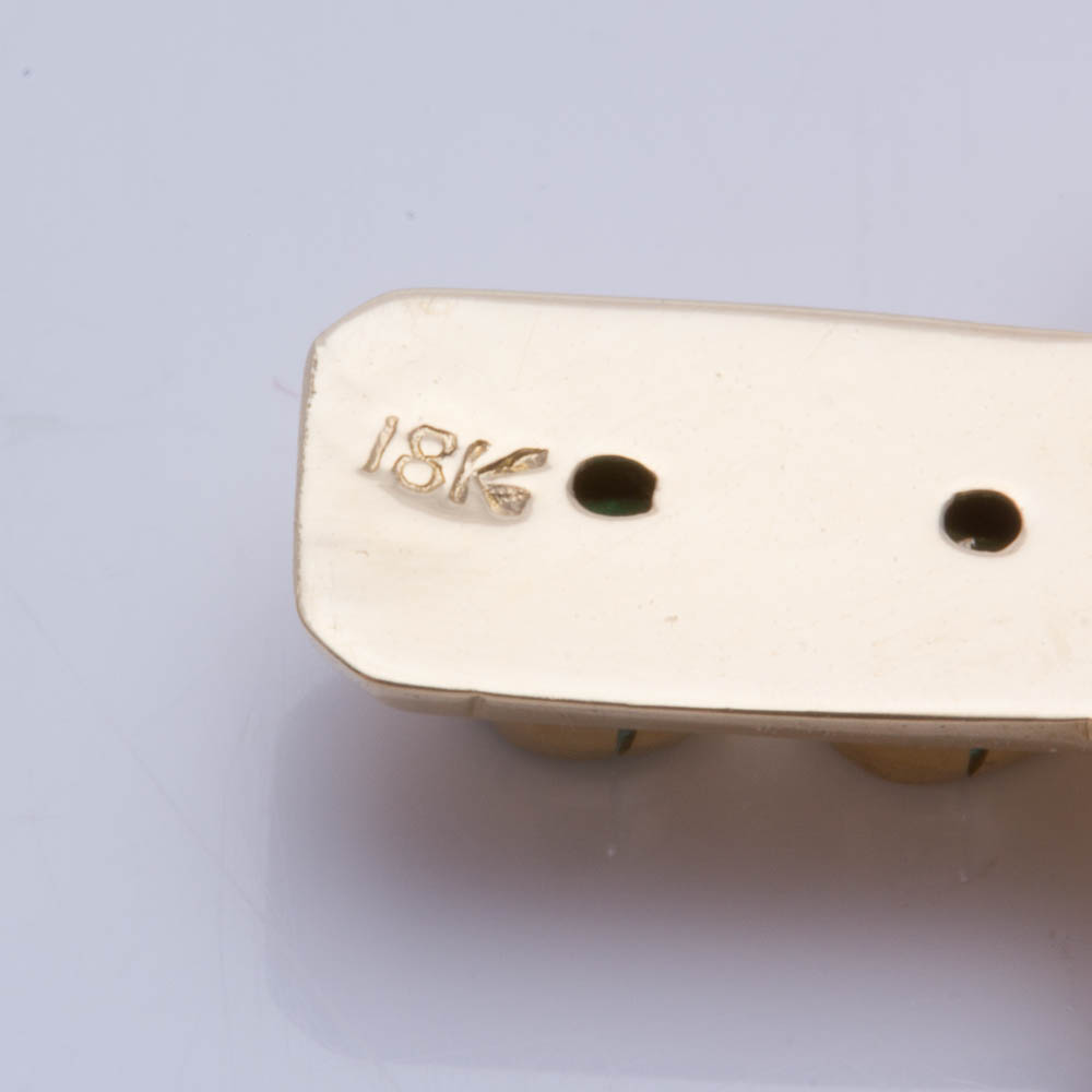 18K Yellow Gold Emerald Cross Pendant