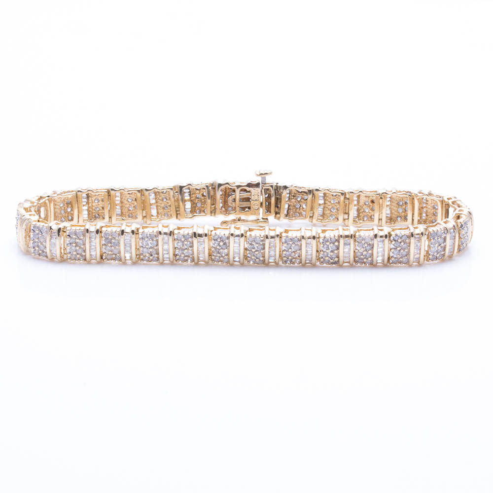 10K Yellow Gold 4.85 CTW Diamond Bracelet