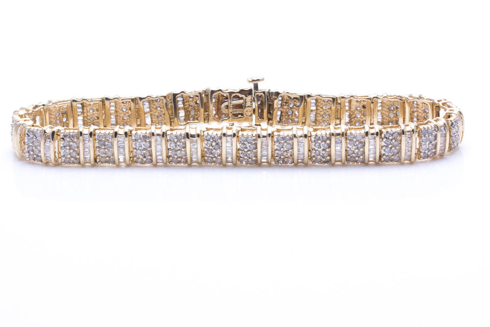 10K Yellow Gold 4.85 CTW Diamond Bracelet
