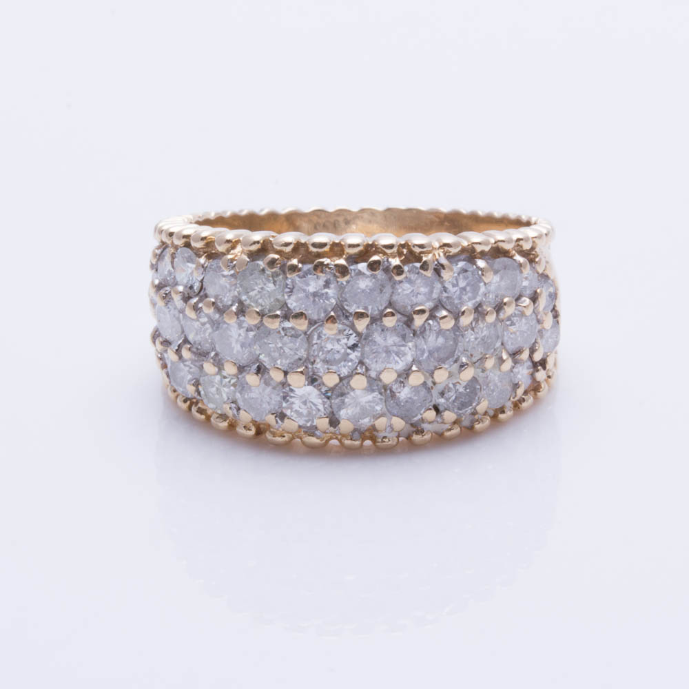 14K Yellow Gold 2.00 CTW Diamond Band