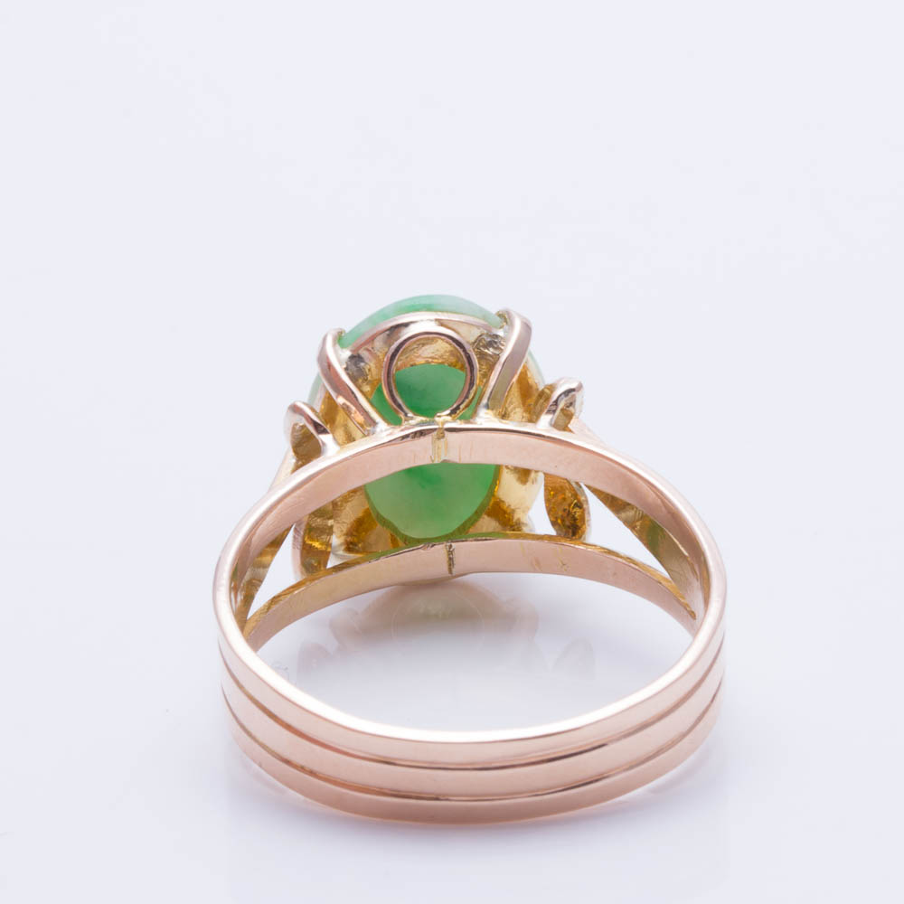 14K Yellow Gold Jadeite Ring