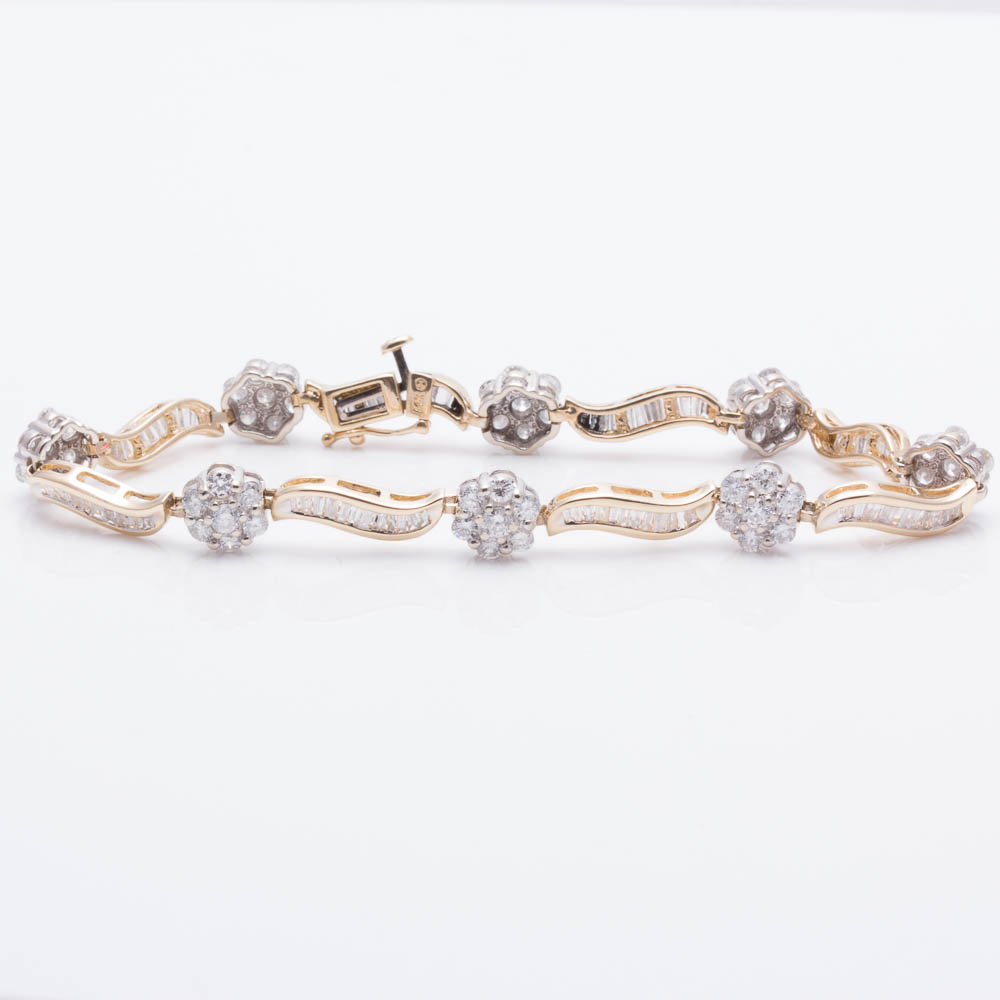 14K Yellow Gold 4.00 CTW Diamond Bracelet