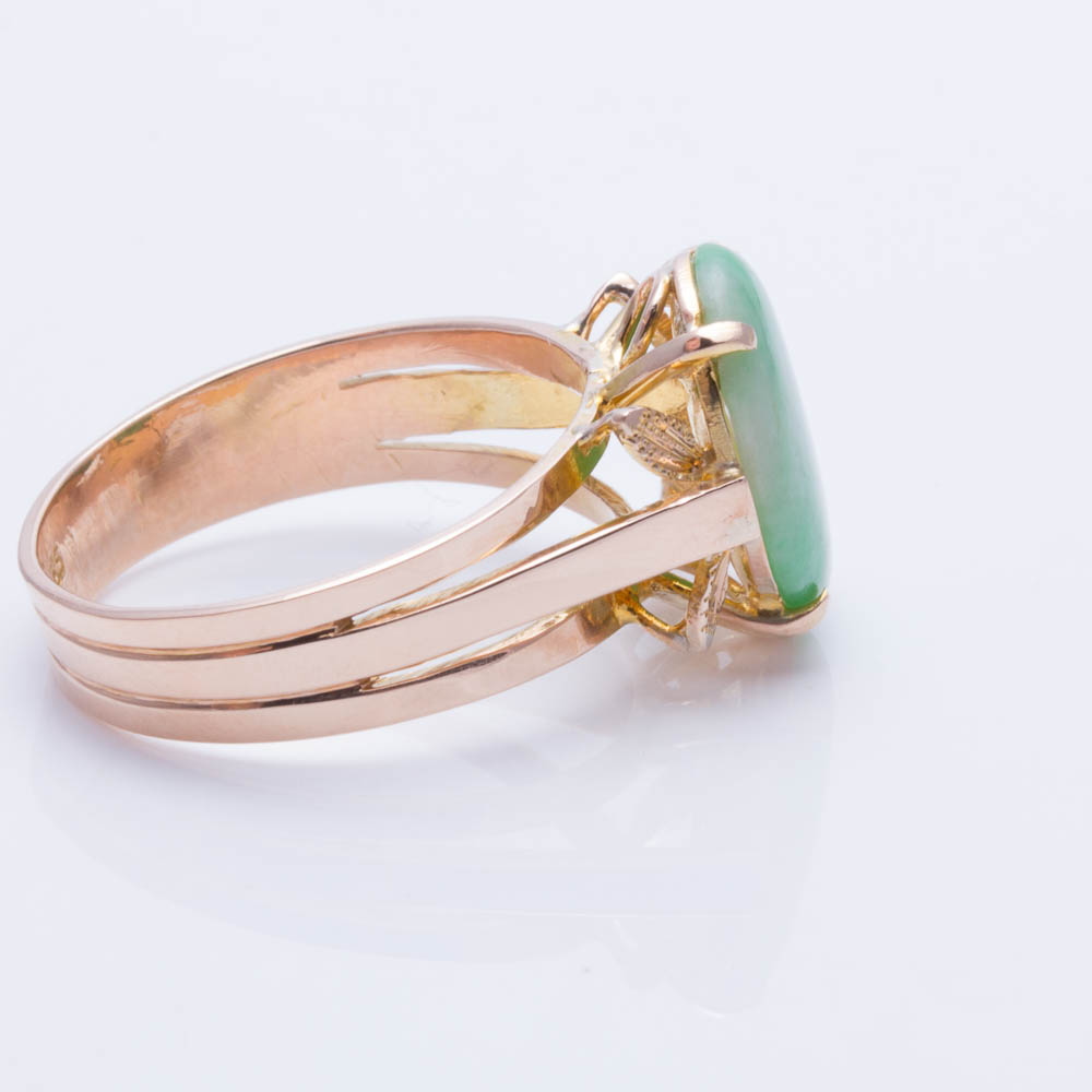 14K Yellow Gold Jadeite Ring