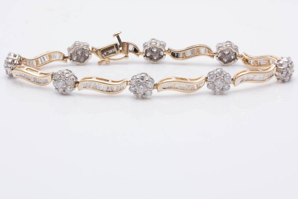 14K Yellow Gold 4.00 CTW Diamond Bracelet