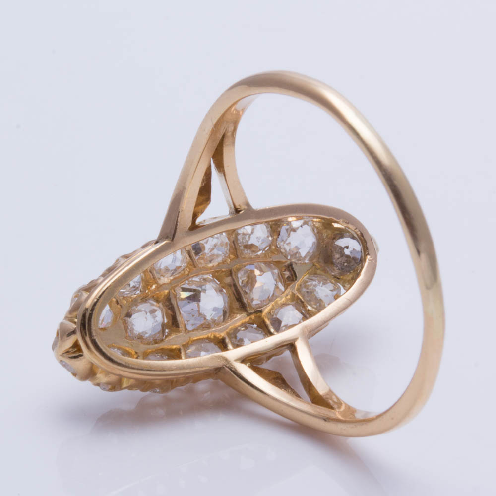 18K and 14K Yellow Gold Old Mine Cut 1.20 CTW Diamond Ring