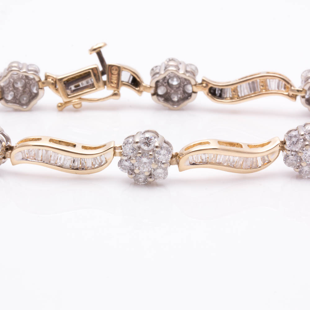 14K Yellow Gold 4.00 CTW Diamond Bracelet