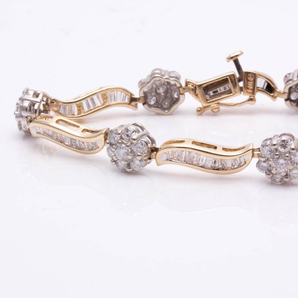 14K Yellow Gold 4.00 CTW Diamond Bracelet