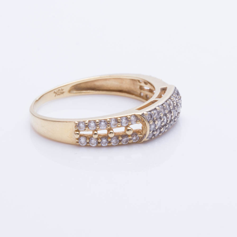 18K Yellow Gold Cubic Zirconia Ring