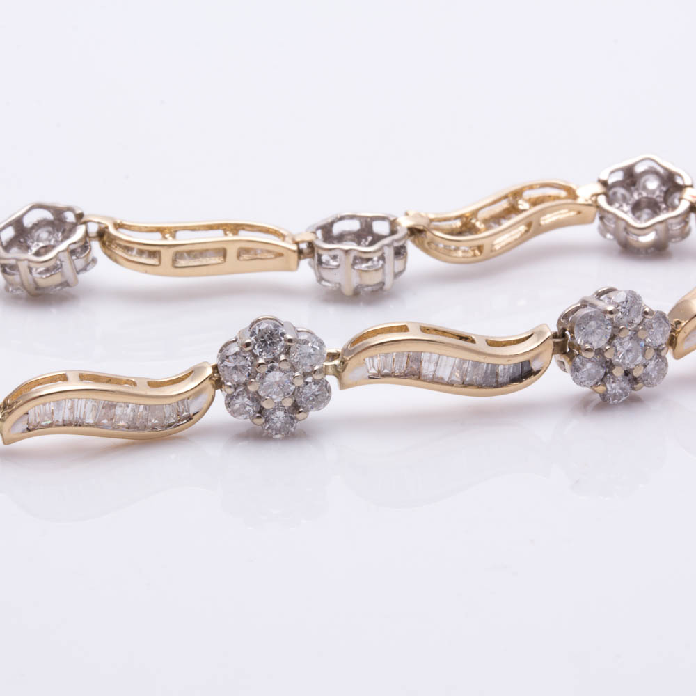 14K Yellow Gold 4.00 CTW Diamond Bracelet