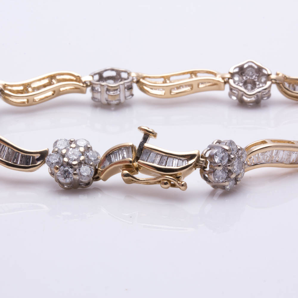 14K Yellow Gold 4.00 CTW Diamond Bracelet
