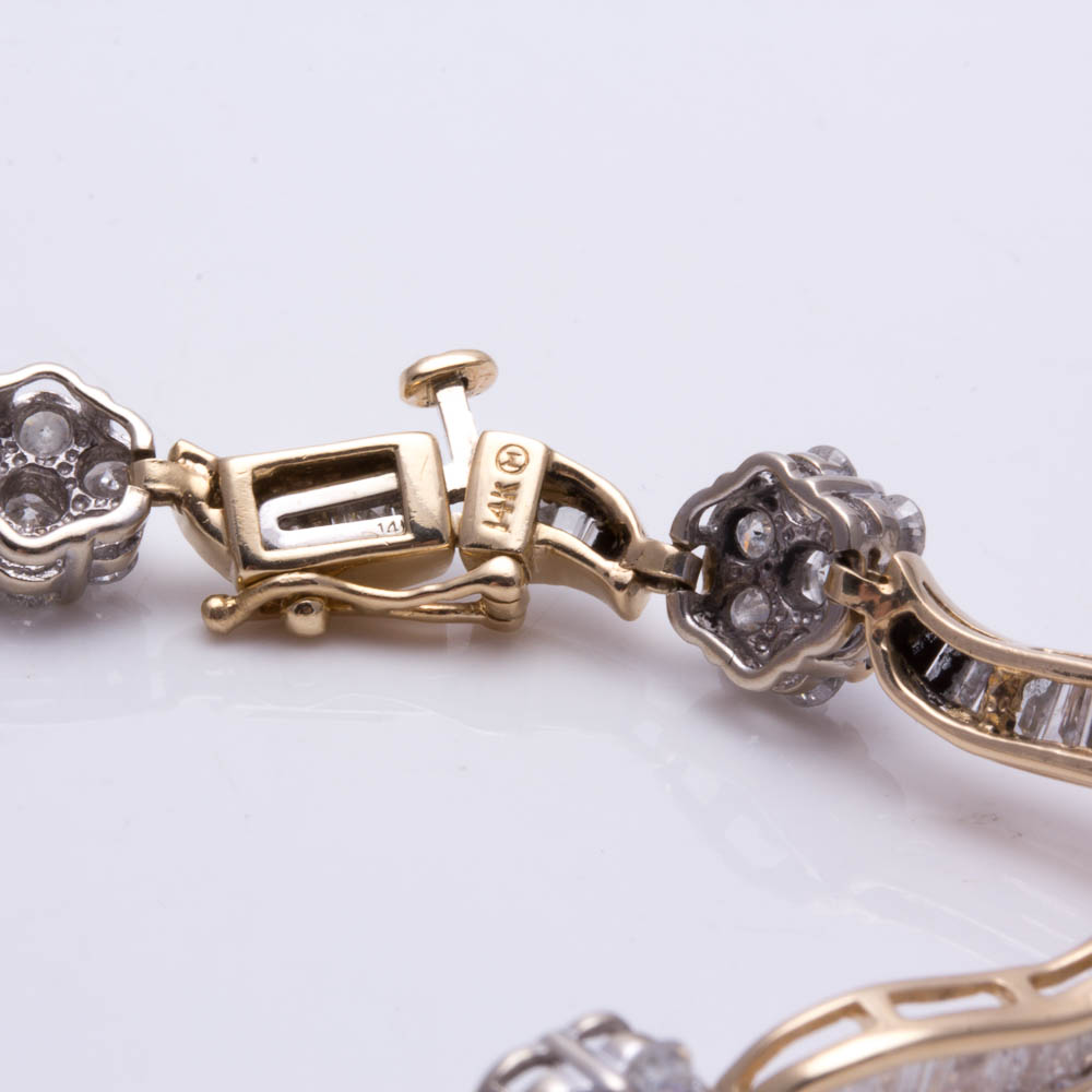 14K Yellow Gold 4.00 CTW Diamond Bracelet