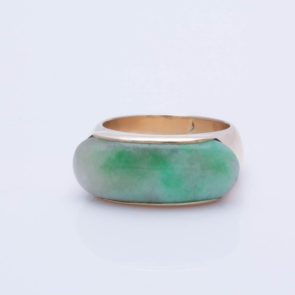 14K Yellow Gold Jadeite Ring