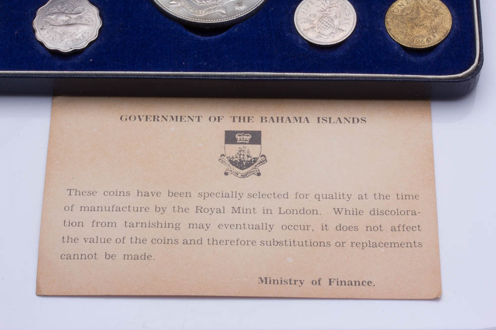 1966 Bahamas Type Coin Set and a 2002 Golden Jubilee Silver Commemorative Crown