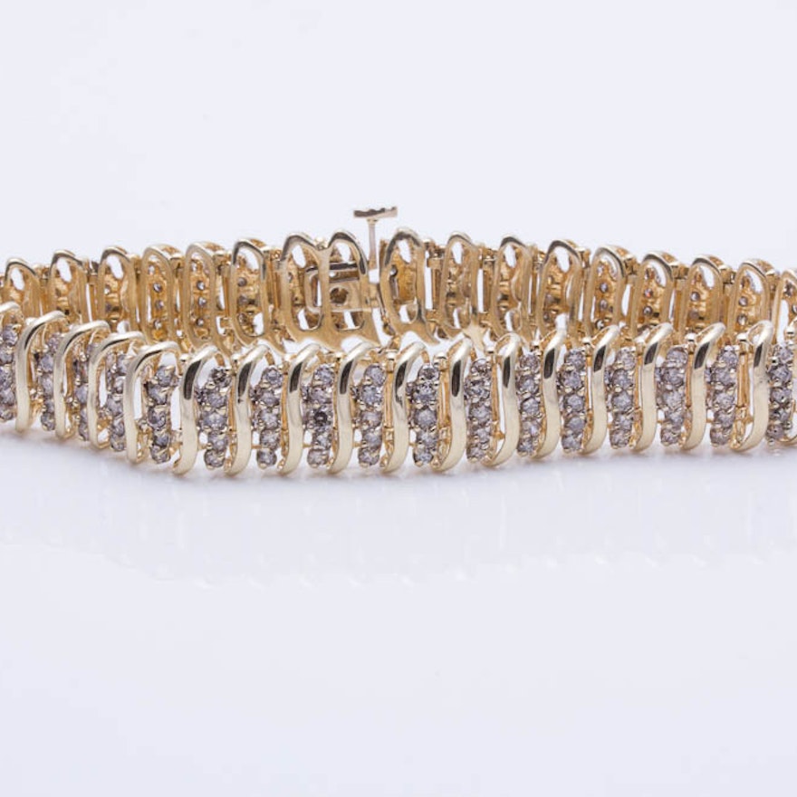 14K Yellow Gold 3.50 CTW Diamond Bracelet