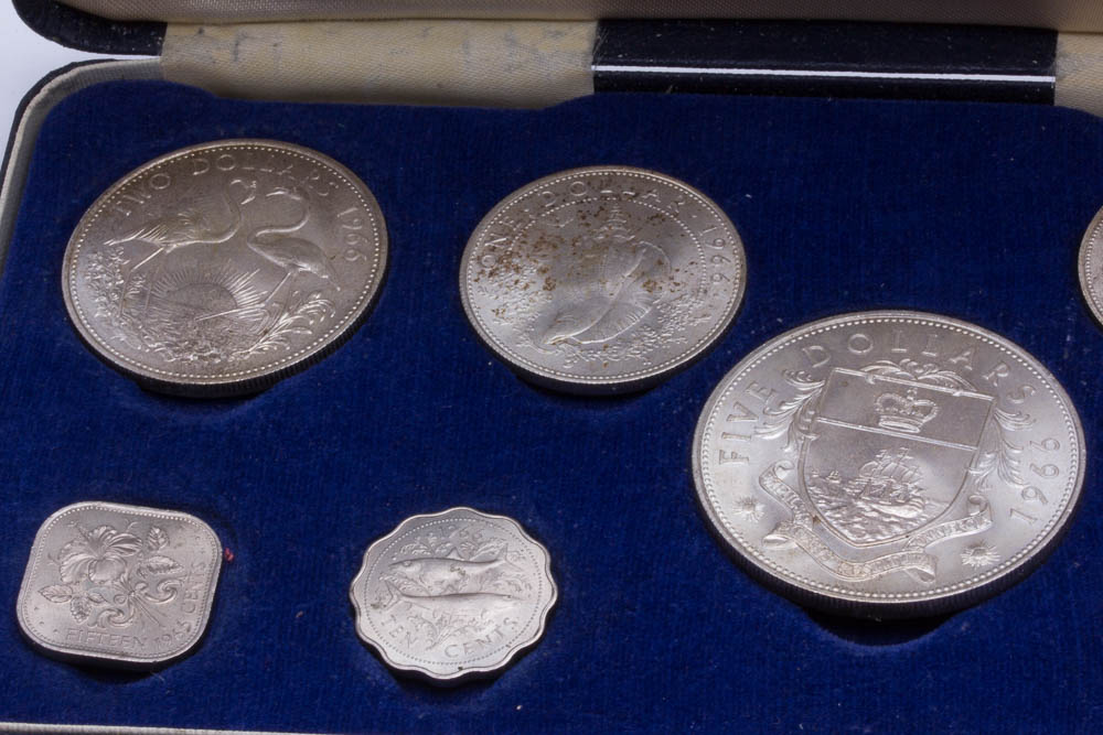 1966 Bahamas Type Coin Set and a 2002 Golden Jubilee Silver Commemorative Crown