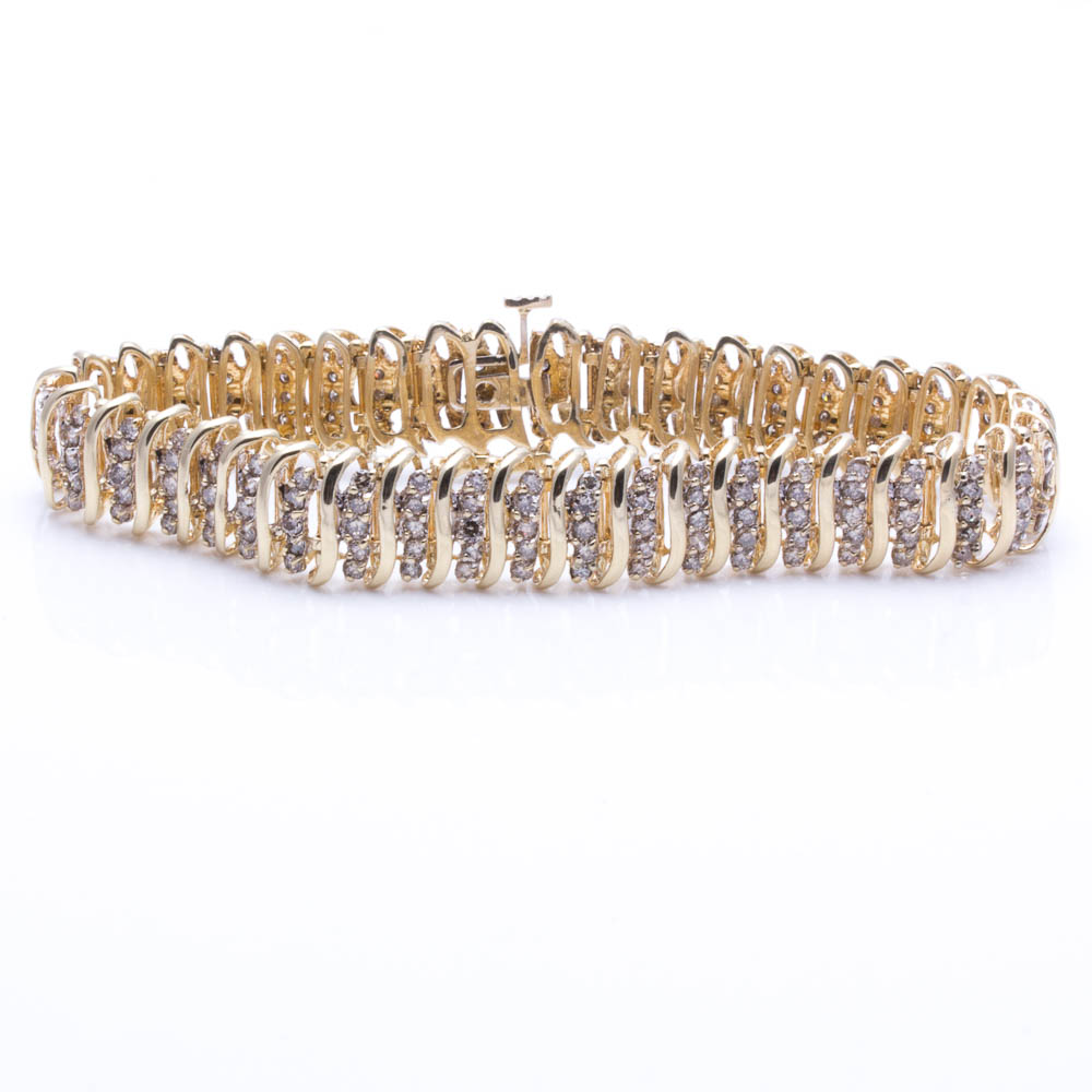 14K Yellow Gold 3.50 CTW Diamond Bracelet