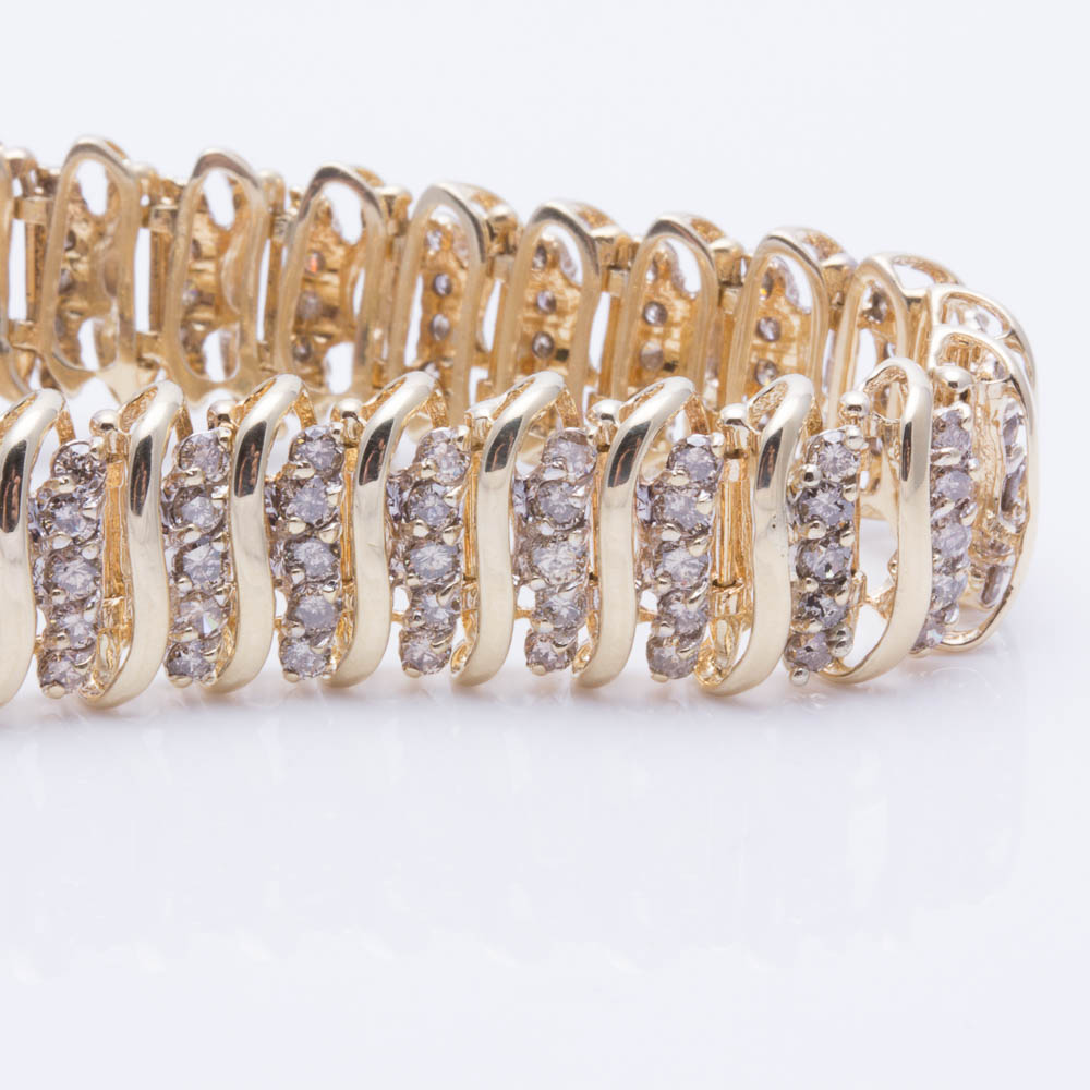 14K Yellow Gold 3.50 CTW Diamond Bracelet