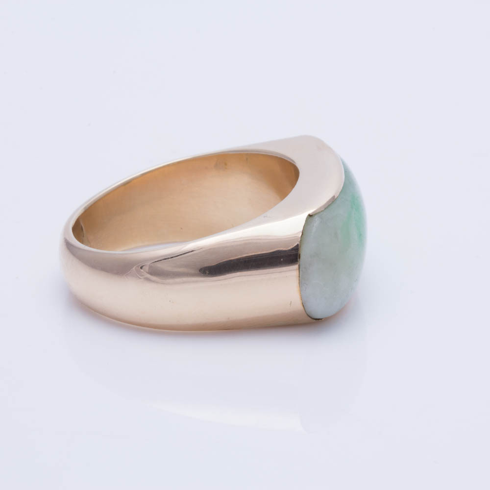 14K Yellow Gold Jadeite Ring