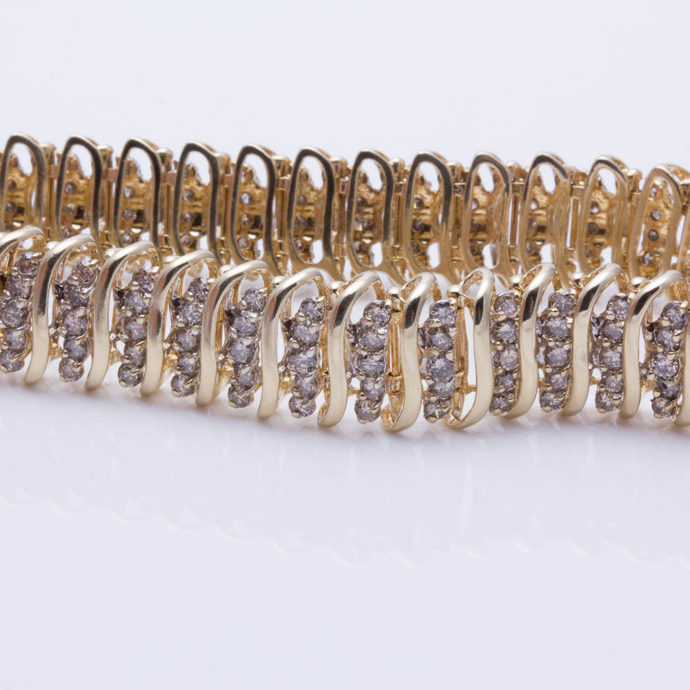 14K Yellow Gold 3.50 CTW Diamond Bracelet