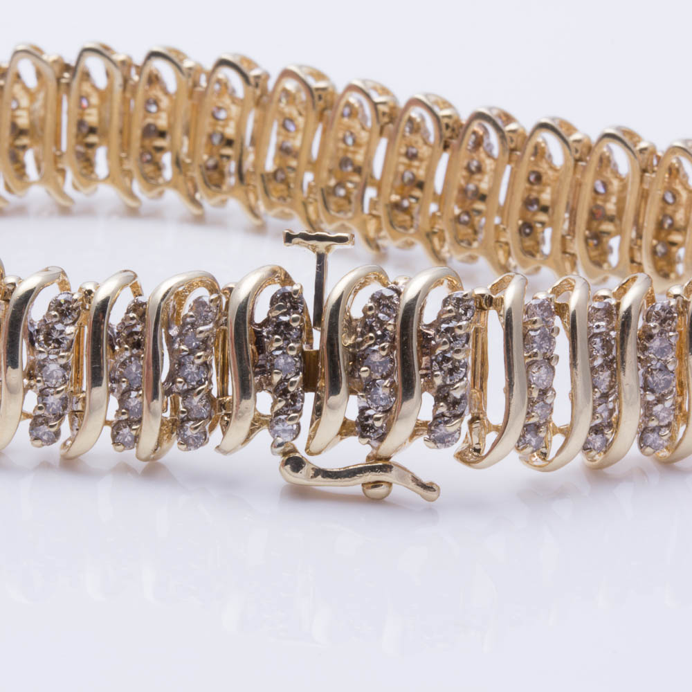 14K Yellow Gold 3.50 CTW Diamond Bracelet