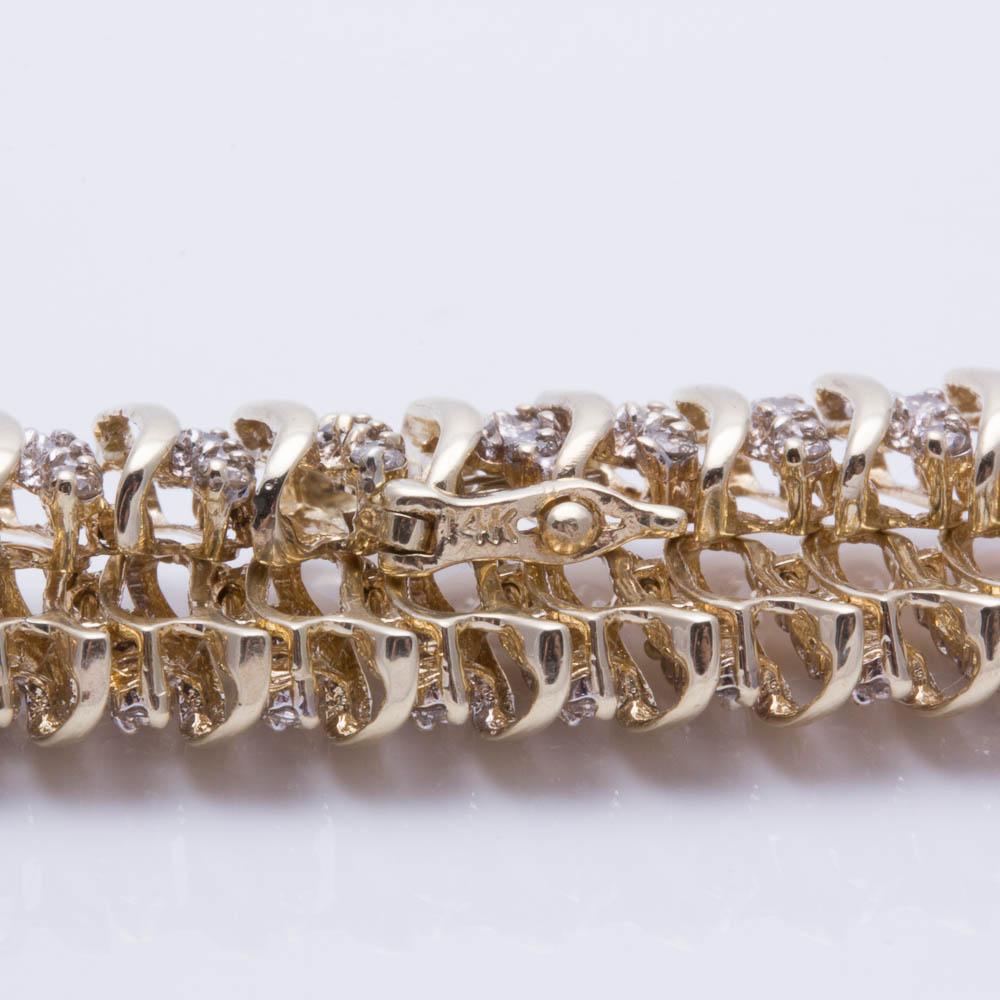 14K Yellow Gold 3.50 CTW Diamond Bracelet