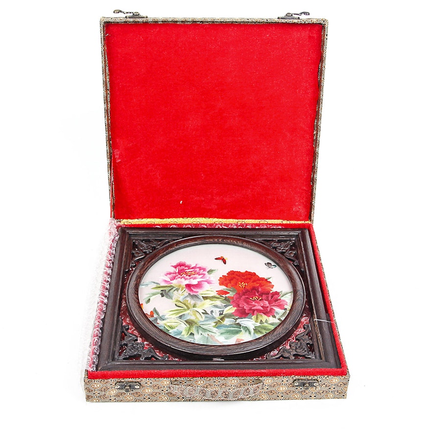 Chinese Double Sided Embroidery of Flowers and Butterflies