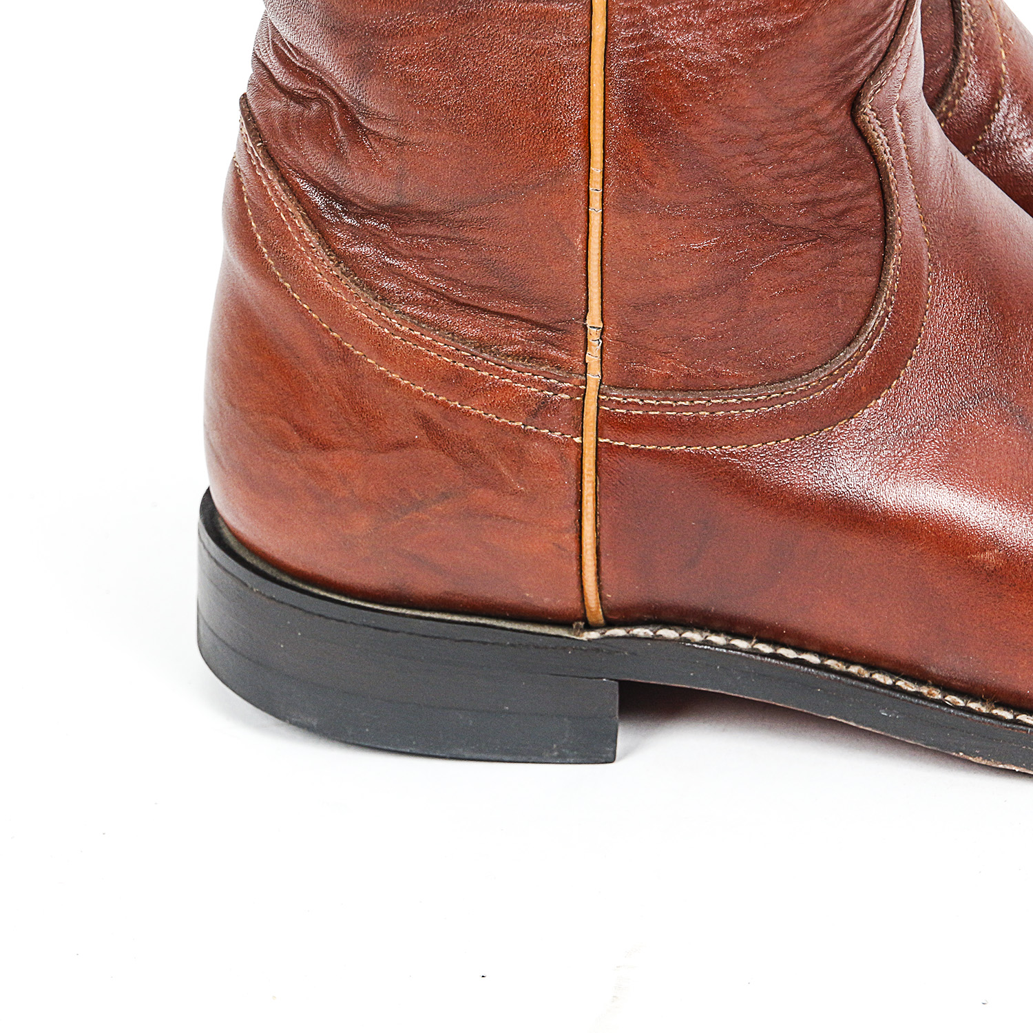 Women's Justin Deerlite Marbled Chestnut Leather Roper Western Boots