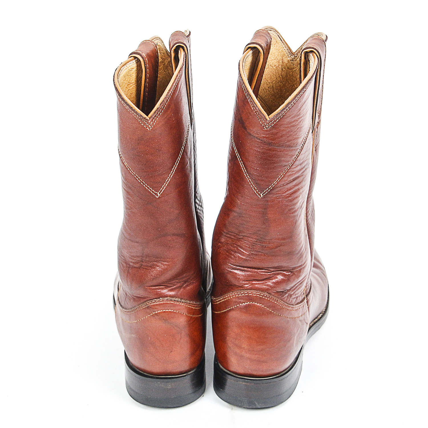Women's Justin Deerlite Marbled Chestnut Leather Roper Western Boots